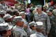 Brig. Gen. Donald Johnson, Assistant Adjutant Gen. (Air), Tennessee, greets Tennessee National Guard members at the grand re-opening of the Izvorche Kindergarten school in Kabile, Bulgaria, Aug. 24, 2016.  Tennessee National Guard Soldiers and Airmen from the 164th Civil Engineer Squadron, 118th Mission Support Group, 134th Air Refueling Wing, and the 194th Engineer Brigade deployed to nearby Novo Selo Training Area for thier annual training to participate in Humanitarian Civic Assistance projects such as the renovation of the school.  The projects build skills for the Airmen while helping to strengthen ties with Tennessee and Bulgaria through the State Partnership Program.  (U.S. Air National Guard photo by Master Sgt. Kendra M. Owenby, 134 ARW Public Affairs)