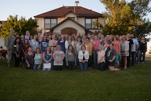 Spouses pose for a group photo during a quarterly Heart Link seminar at Ellsworth Air Force Base, S.D., Sept. 9, 2016. Heart Link is geared toward spouses who have been married to military members five years or less and teaches them basic Air Force structure and the 28th Bomb Wing mission. (U.S. Air Force photo by Airman 1st Class Denise M. Jenson)