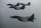 F-15E Strike Eagles assigned to the 334th Fighter Squadron at Seymour Johnson Air Force Base, N.C., fly over New York City, Sept. 10, 2016. The F-15's were flying over New York for the U.S. Open Championship woman's tennis final. (U.S. Air Force photo/Staff Sgt. Corey Hook)