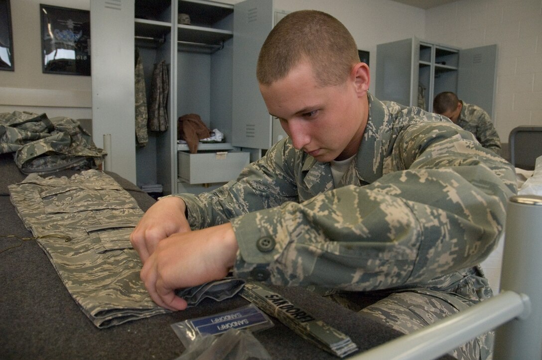 2nd WOT Insp prep-the second week of training includes a final inspection of initial issue clothing items and trainees must pass the inspection to continue on in training.