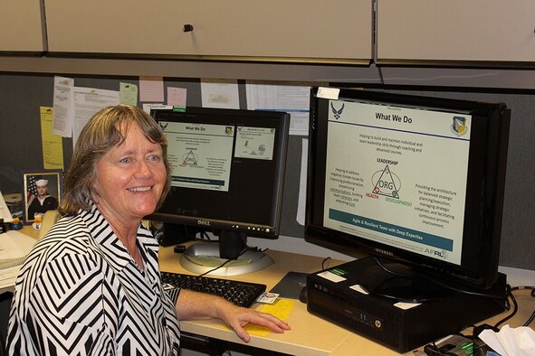 Sue Atwood, Air Force Research Laboratory senior development planner for Space Vehicles and Directed Energy directorates, is heading up a program to help teach scientists and engineers how to better communicate and smooth out administrative procedures. (Photo by Bud Cordova)