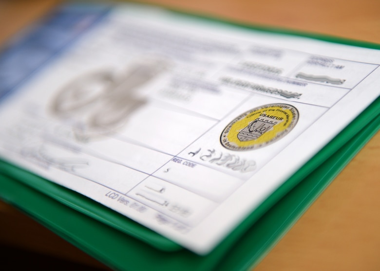 Image of a Registration of a Motor Vehicle

(U.S. Air Force illustration/Senior Airman Jimmie D. Pike)