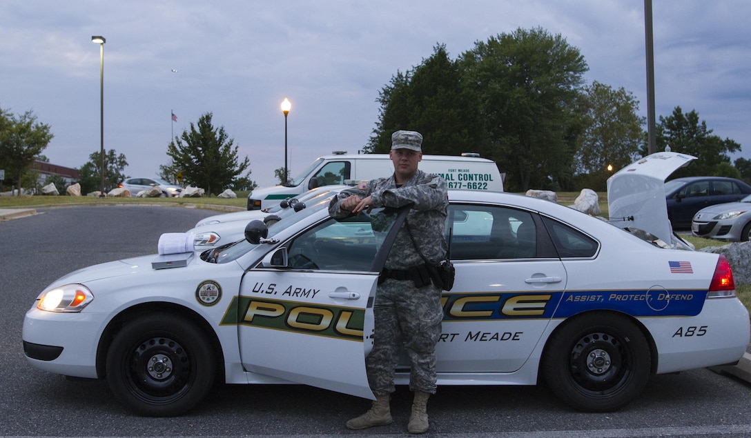 Spc. Bradley A. Skowronski, a U.S. Army Reserve military police Soldier assigned to the 102nd MP Company out of Sheboygan, Wisc., poses for a photo at Fort Meade, Md., Sept. 16, 2016. Skowronski is part of a group of Soldiers participating in ongoing partnership between the 200th Military Police Command and the Military District of Washington. Through this partnership, military police Soldiers not only receive law enforcement certification, they also get real-world experience. (U.S. Army Reserve photo by Spc. Stephanie Ramirez) 