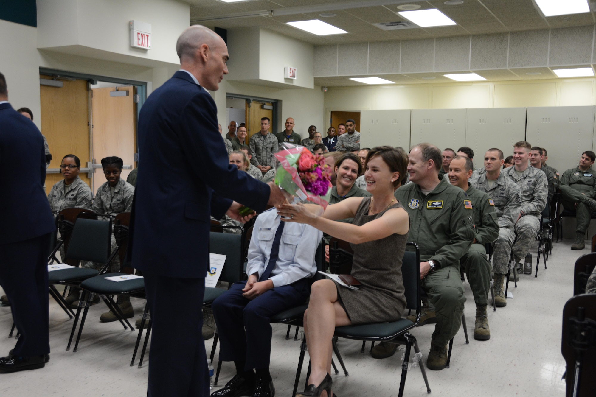 Col. William H. Gutermuth assumed command of the 512th Operations Group during his Assumption of Command ceremony Sept. 17, 2016, Dover Air Force Base, Del. A reservist since 1992, Gutermuth said he was excited to have the opportunity to lead the 512th OG. (U.S. Air Force photo/ Tech. Sgt. Mercedes Crossland)