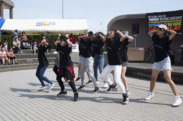 Hass Entertainment, a local Japanese dance group, performs for guests attending the Boys and Girls Club Day for Kids Celebration 2016 at Marine Corps Air Station Iwakuni, Japan, Sept. 27, 2016. The local dance group performs dances in hip-hop, jazz and many more styles. (U.S. Marine Corps photo by Lance Cpl. Joseph Abrego) 