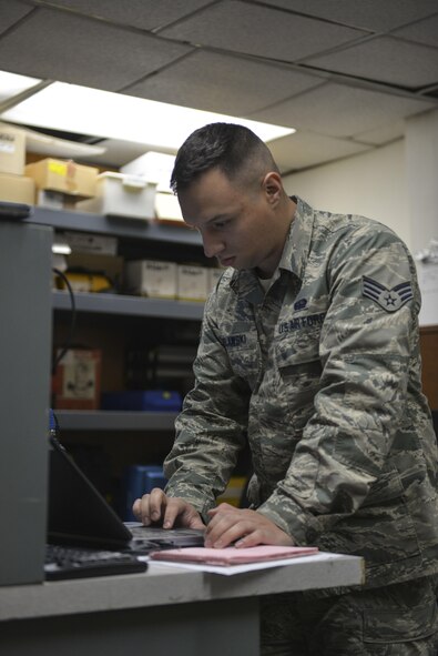 U.S. Air Force Senior Airman Michael Bielawski, a 354th Communications Squadron radio frequency transmissions journeyman, works on a radio Sept. 13, 2016, at Eielson Air Force Base, Alaska. Bielawski is responsible for maintaining the radios so they are prepared for different events such as RED FLAG-Alaska. (U.S. Air Force photo by Airman Isaac Johnson)