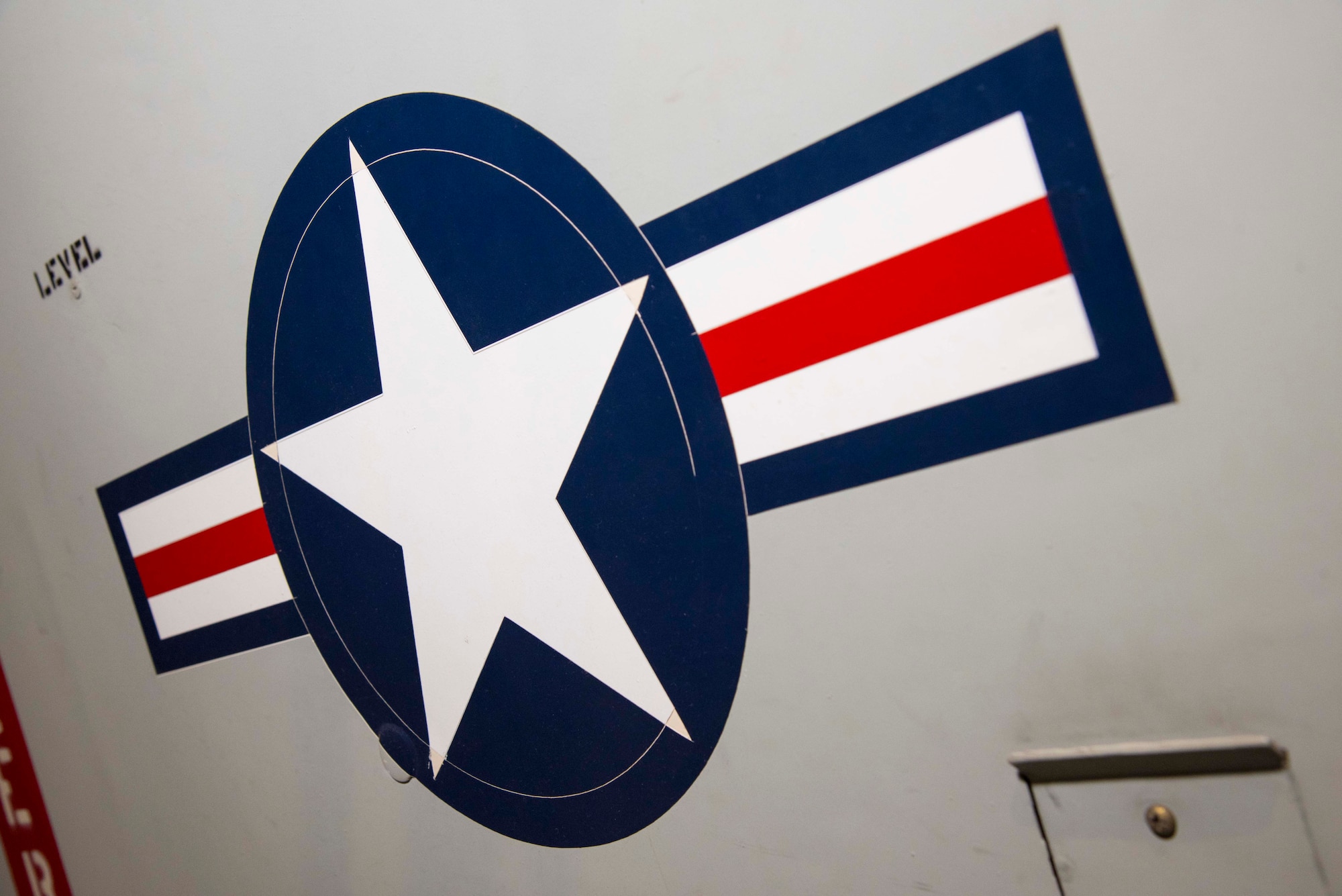 DAYTON, Ohio -- North American Rockwell OV-10A star and bar insignia in the Southeast Asia War Gallery at the National Museum of the United States Air Force. (U.S. Air Force photo by Ken LaRock)