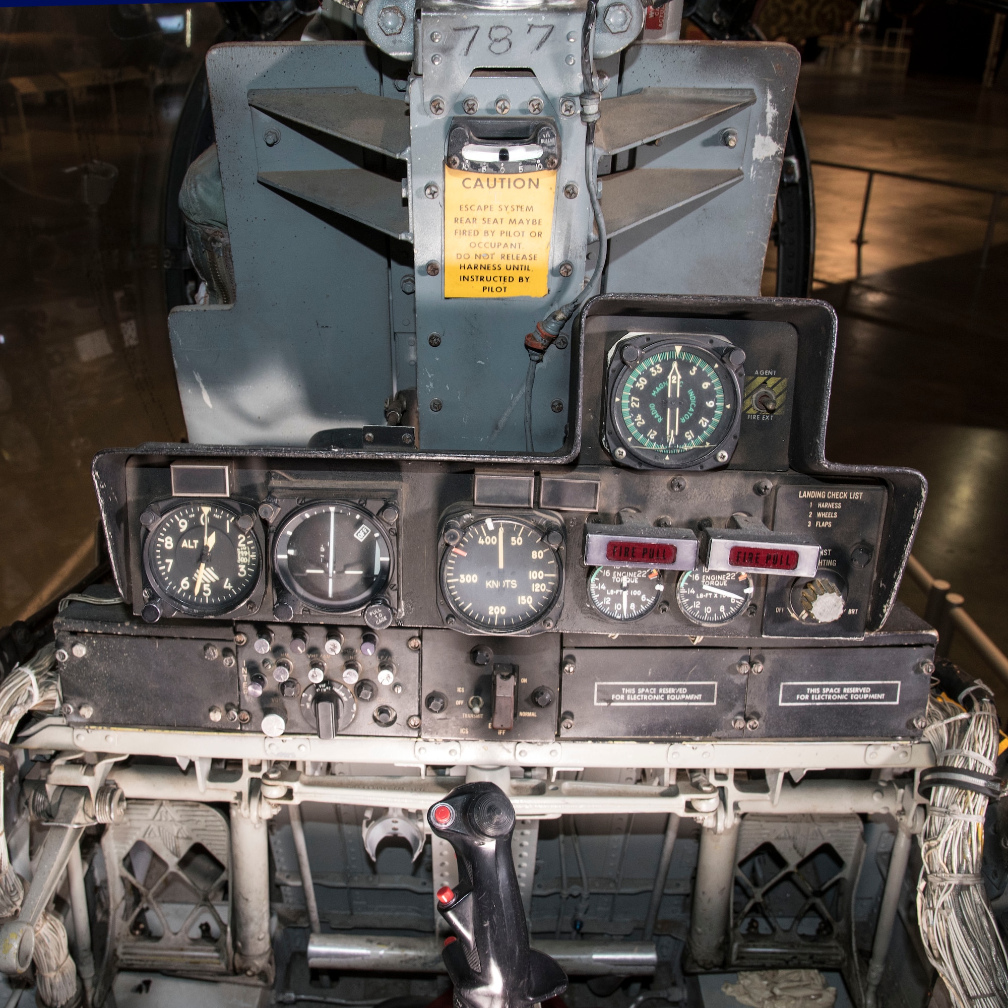 DAYTON, Ohio -- North American Rockwell OV-10A rear cockpit in the Southeast Asia War Gallery at the National Museum of the United States Air Force. (U.S. Air Force photo by Ken LaRock)