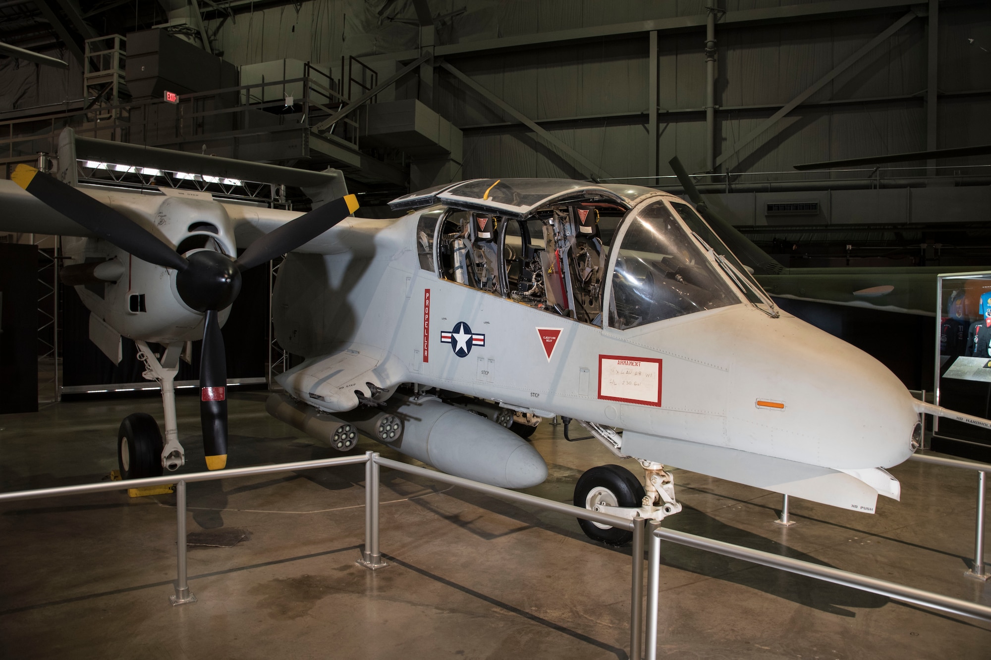 DAYTON, Ohio -- North American Rockwell OV-10A on display in the Southeast Asia War Gallery at the National Museum of the United States Air Force. (U.S. Air Force photo by Ken LaRock)