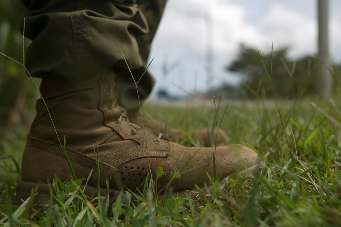 Pictured is one of the boots being tested by the U.S. Marine Corps. Marines with India Company, 3rd Battalion, 3rd Marine Regiment flew from Hawaii to Okinawa, Japan to test the new boots and Marine Corps combat utility uniforms at the Jungle Warfare Training Center. The new boots and uniforms are able to dry faster and weigh less than the current uniforms. 