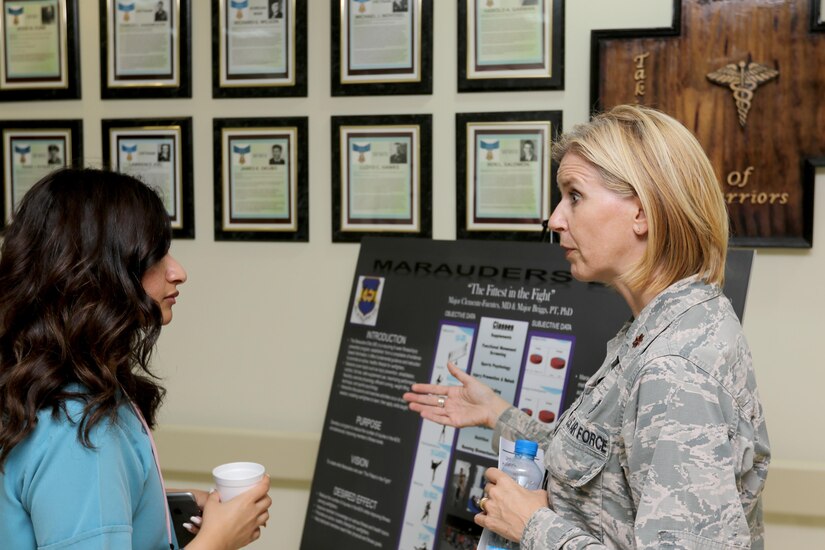 Healthcare professionals from the CENTCOM area of responsibility gathered during the U.S. Military Hospital-Kuwait Healthcare Symposium, September 4. The symposium was hosted by the 10th Combat Support Hospital to provide an open forum to healthcare professionals in all military branches and Kuwaiti professionals.