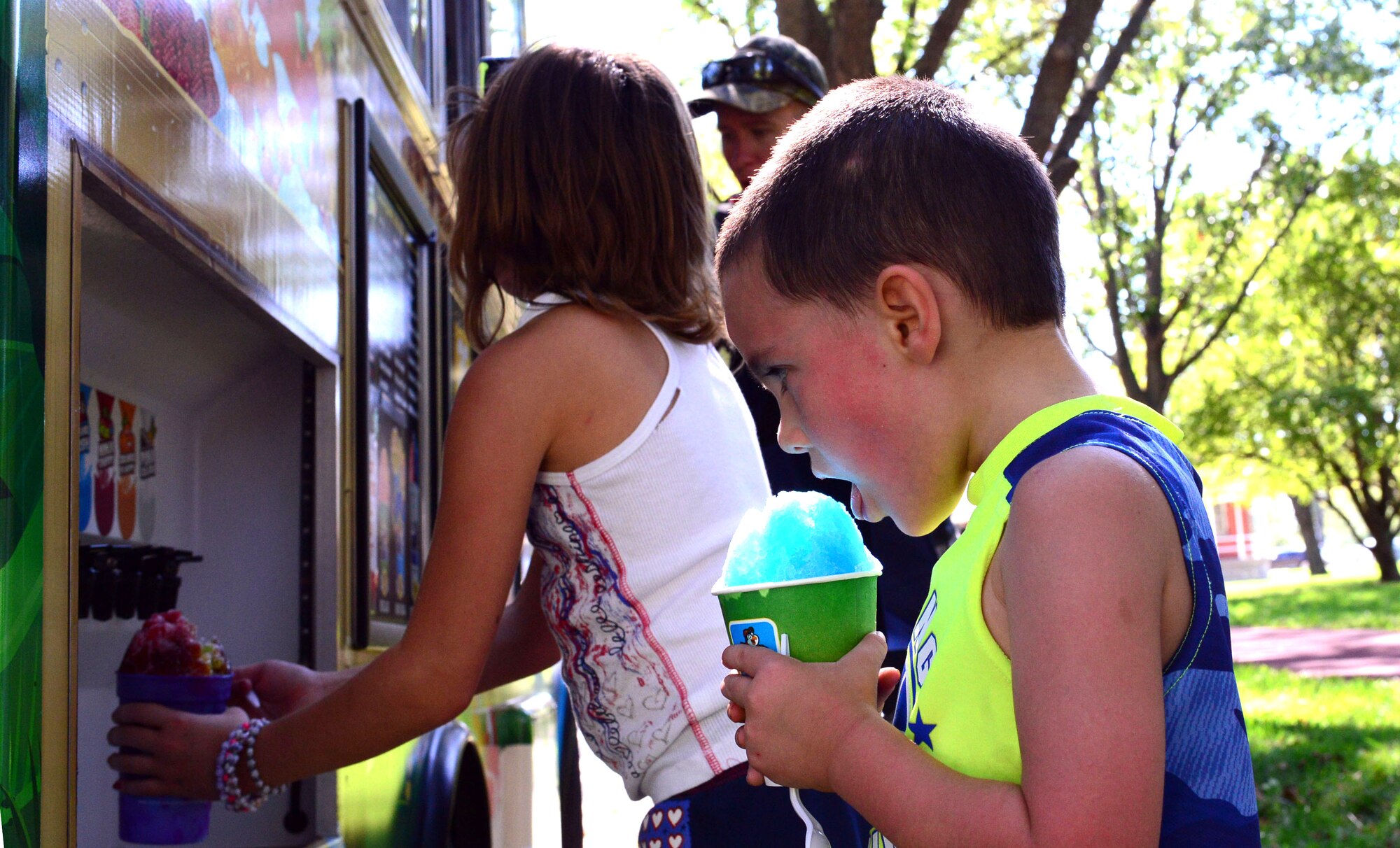 Team Offutt families participate in activities offered at the 2016 Offutt Fall Fest held at Offutt Air Force Base, Nebraska, Sept. 18, 2016. The event included a concert, headlined by “American Idol” winner David Cook, as well as food trucks and children’s activities to include bouncy castles, face painting and sumo wrestling. (U.S. Air Force photo by Drew Nystrom/Released)