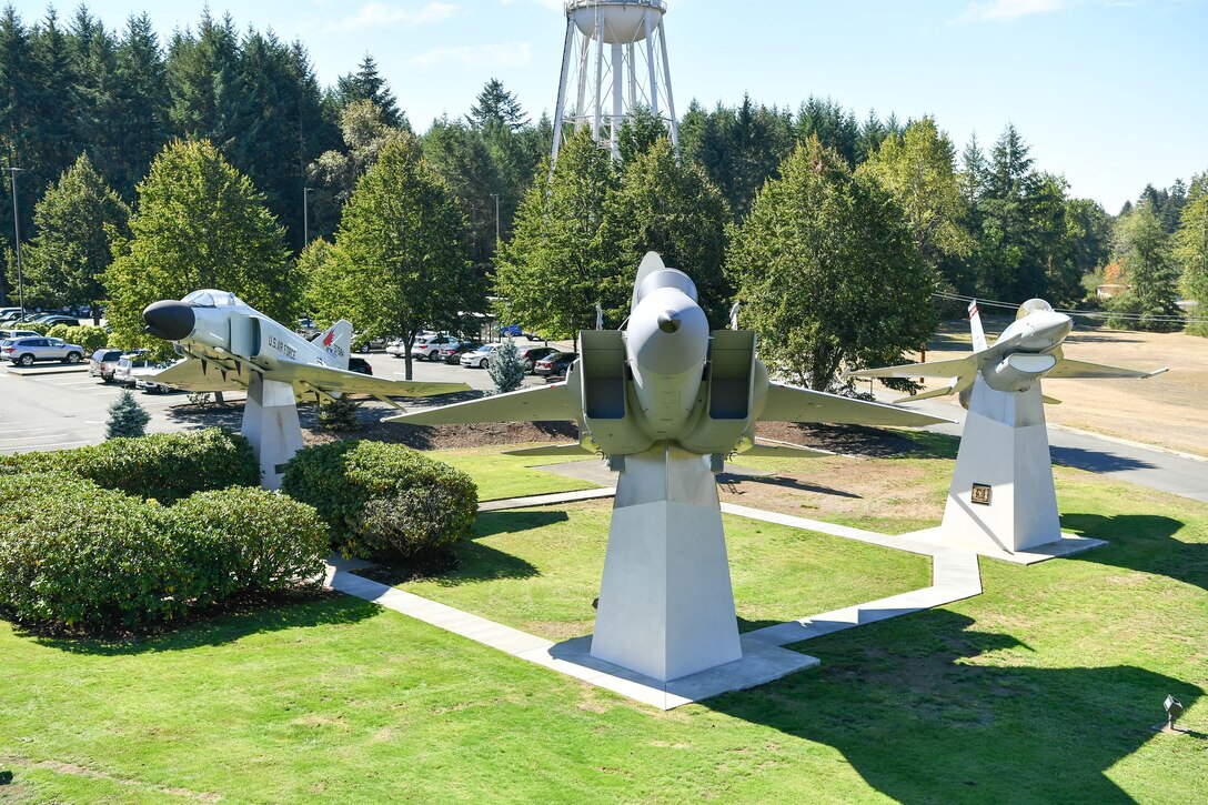 The Western Air Defense Sector adds a McDonald Douglas F-15A Eagle static display to the WADS Air Park.  The F-15 joins the General Dynamics F-16 Fighting Falcon, McDonald Douglas F-4 Phantom II, and FPS-26A Height Finder Radar. 
The WADS has been guarding America's skies in the same building 24/7 since 1960 and regularly uses F-15 alert aircraft to perform its mission. (U.S. Air National Guard photo by Capt. Kimberly D. Burke)
