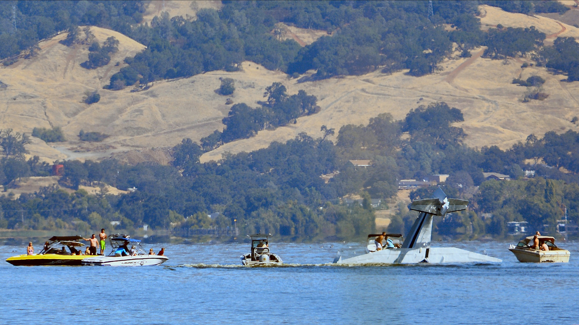 Two men were injured in a seaplane crash on Saturday, September 17, 2016, in Lakeport, Calif., during the annual Clear Lake Seaplane Splash In. Photo courtesy of Ron Keas.