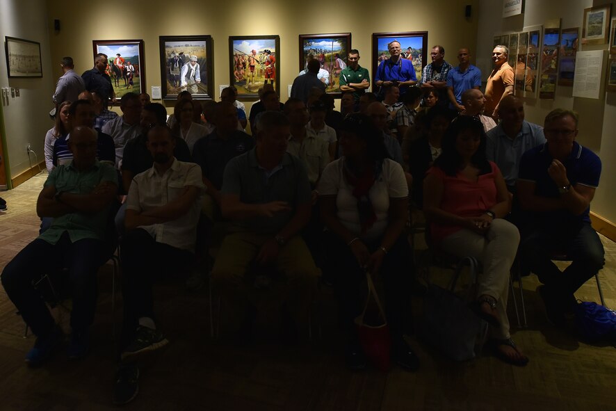 Noncommissioned officers from five nations and the United States tour Fort Loudoun State Historic Area Sept. 20, 2016, in Vonore, Tenn., as part of a cultural day. The area is a Tennessee River peninsula that surrounds Fort Loudoun. The fort once housed British soldiers as a western outpost from 1756-1760 and served relations with the Cherokee. The Air National Guard's I.G. Brown Training and Education Center is hosting the NCOs this week for the International Noncommissioned Officer Development Seminar. (U.S. Air National Guard photo by Master Sgt. Mike R. Smith)