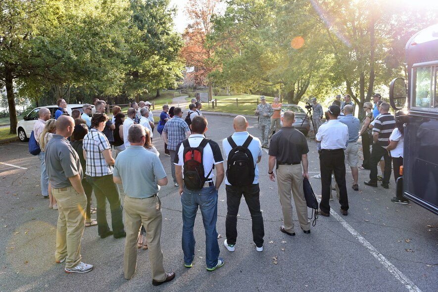 Noncommissioned officers from five nations and the United States tour Fort Loudoun State Historic Area Sept. 20, 2016, in Vonore, Tenn., as part of a cultural day. The area is a Tennessee River peninsula that surrounds Fort Loudoun. The fort once housed British soldiers as a western outpost from 1756-1760 and served relations with the Cherokee. The Air National Guard's I.G. Brown Training and Education Center is hosting the NCOs this week for the International Noncommissioned Officer Development Seminar. (U.S. Air National Guard photo by Master Sgt. Mike R. Smith)