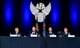 Gen. Hawk Carlisle, Lt. Gen. Christopher Bogdan, Brig. Gen. Scott Pleus and Col. David Lyons, speak during the F-35 Lightning II reaching initial operational capability panel discussion during the Air Force Association's Air, Space and Cyber Conference in National Harbor, Md., Sept. 20, 2016.  Carlisle is the Air Combat Command commander, Bogdan is the F-35 Lightning II Joint Program Office executive officer, Pleus is the F-35 Integration Office director, and Lyons is the 388th Fighter Wing commander. (U.S. Air Force photo/Tech. Sgt. Anthony Nelson Jr.)