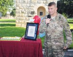 Lt. Gen. Jeffrey Buchanan, U.S. Army North (Fifth Army) commanding general, welcomes Soldiers and civilians to Army North Sept. 9. The event was in commemoration of Fifth Amy’s invasion of Italy at Salerno Sept. 9, 1943.