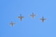 Four A-10C Thunderbolt IIs from the 354th Fighter Squadron perform a missing man flyover during a POW/MIA recognition ceremony at the Veterans Affairs main campus in Tucson, Ariz., Sept. 16, 2016. During the flyover a single A-10 broke away from the formation to symbolize the service members who are still missing in action. (U.S. Air Force photo by Senior Airman Cheyenne A. Powers) 