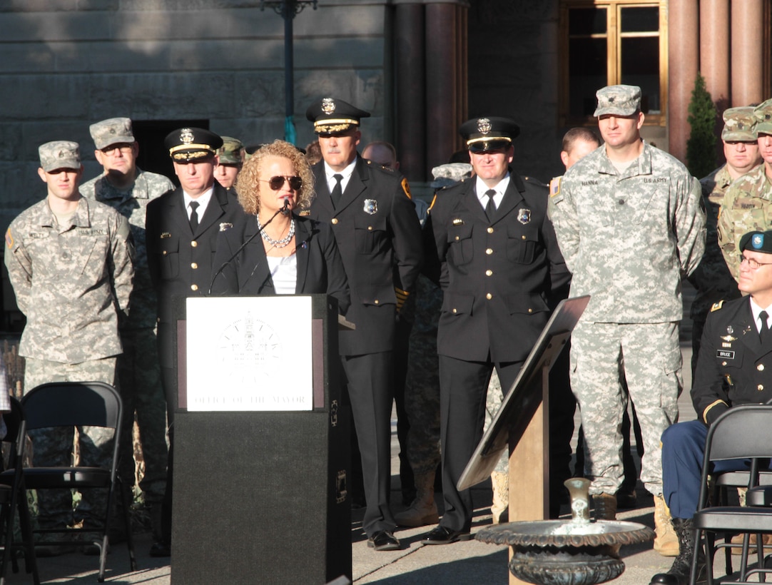 “I’m deeply honored to take part in this solemn recognition of our missing military personnel who have yet to return home,” said Salt Lake City Mayor Jackie Biskupski, during a flagging ceremony for POW/MIA Day held at Salt Lake City, Utah, September 16.  “I hope this acknowledgement, small as it is, helps show that Salt Lake City fully respects and supports these brave servicemen and their families for their incredible sacrifices.”