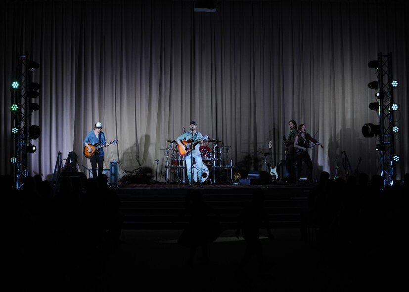 Kyle Jennings, a country music artist, preforms live at Hoban Hall on Barksdale Air Force Base, La., Sept. 16, 2016. The concert featured songs from Jennings’ newest album, American Vinyl, that was released Aug. 12. (U.S. Air Force photo/Airman 1st Class Stuart Bright)