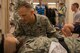 U.S. Air Force Capt. Martin Barnes, 39th Air Base Wing chaplain, speaks with a simulated victim during a mass casualty exercise Sept. 21, 2016, at Incirlik Air Base, Turkey. Simulated victims were transported to a medical facility to undergo further evaluation. (U.S. Air Force photo by Senior Airman John Nieves Camacho)