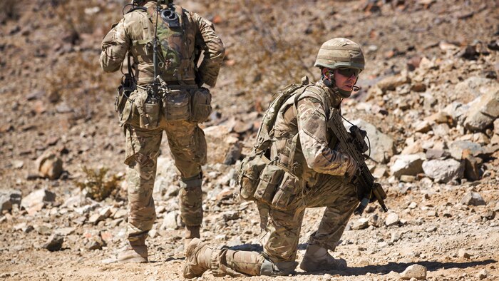 British Royal Marines conduct an assault on Range 205 as part of Exercise Black Alligator aboard the Marine Corps Air Ground Combat Center, Twentynine Palms, Calif., Sept. 13, 2016. Black Alligator, an annual training exercise, consists of approximately 1,000 British Royal Marines and 170 Dutch Royal Army soldiers who train aboard the installation in excess of 45 days to conduct relevant live-fire combined arms training, urban operations, and joint and coalition-level integration alongside more than 300 U.S. Marines consisting of artillerymen, engineers and tankers.