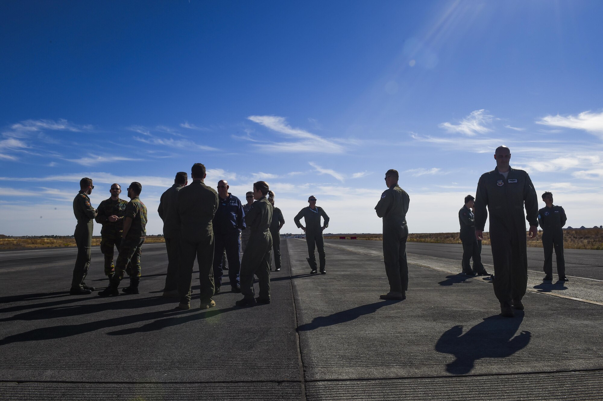 Members of the 62nd Airlift Wing, Air Mobility Command, and international mission partners tour the Grant County International Airport Sept. 21, 2016, as part of Air Mobility Command’s Mobility Guardian site visit. The group flew from Joint Base Lewis-McChord, Washington, to visit the sites for next year’s large-scale exercise. (Air Force photo/ Staff Sgt. Naomi Shipley)