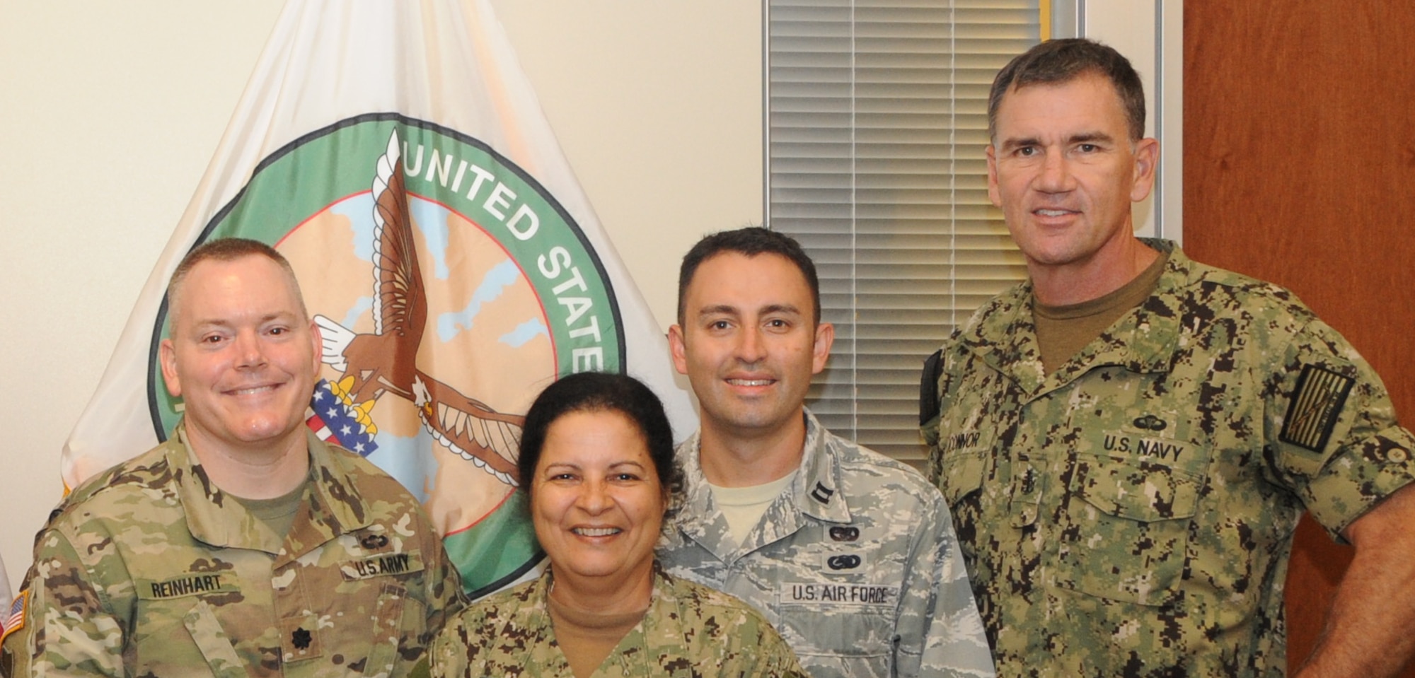 U.S. Air Force Capt. John Diaz, 305th Aerial Port Squadron air freight flight commander, is recognized for his leadership with the Air Mobility Command-level Gen. Lew Allen, Jr. trophy at Joint Base McGuire-Dix-Lakehurst, N.J., Aug. 24, 2016. Diaz is currently deployed to United States Central Command Joint Logistics and Engineering Directorate in Tampa, Florida.