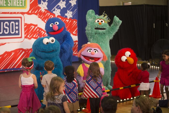 Military children and their families were treated to a live Sesame Street show hosted by the USO at Building AS-4000 on Marine Corps Air Station New River, Sept. 9. The Sesame Street/USO experience was designed to help families deal with the many challenges of military life including frequent moves.

For more information, current schedule and avaialable resources about the program, check out the USO website at https://www.uso.org/programs/the-sesame-street-uso-experience-for-military-families.

(U.S. Marine Corps photo by Cpl. Ned Johnson/Released)