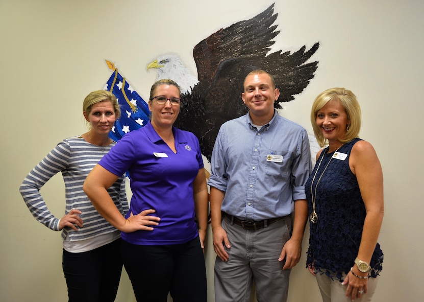 The Preservation of the Force and Family, or POTFF, team stands together at Hurlburt Field, Fla., Sept. 20, 2016. POTFF is a United States Special Operations Command program focused on spiritual, psychological, physical and family aspects of service member’s overall health and well-being. (U.S. Air Force photo by Senior Airman Andrea Posey)