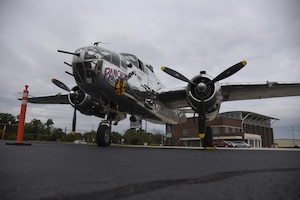A B-25 Mitchell prepares for flight at the Manassas Regional Airport, Manassas, Va., Sept. 21, 2016. The B-25 performed a “Warbird” tribute flyover for the 2016 U.S. Air Force Tattoo held in celebration of the Air Force 69th birthday at Joint Base Anacostia-Bolling, Washington, D.C., Sept. 22, 2016.