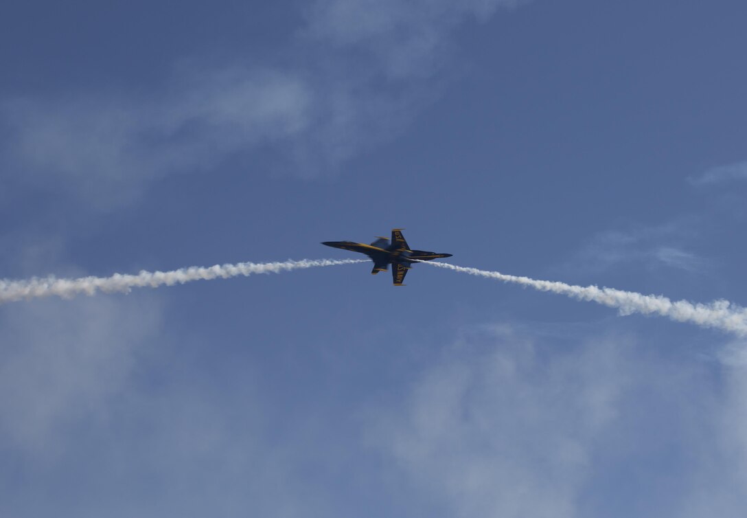 The U.S. Navy Blue Angels perform during the 2016 MCAS Miramar Air Show aboard Marine Corps Air Station Miramar, Calif., Sept. 24. The Blue Angels have been performing since 1946 and are celebrating their 70th anniversary this year. The MCAS Miramar Air Show showcases world-class performers, military flight demonstration teams, the capabilities of the Marine Air-Ground Task Force and celebrates Miramar’s longstanding relationship with the local San Diego community. (U.S. Marine Corps photo by Sgt. Keenan Zelazoski/Released)