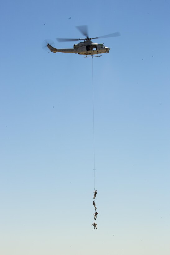 Marines conducted a Marine Air-Ground Task Force demonstration during the 2016 MCAS Miramar Air Show aboard Marine Corps Air Station Miramar, Calif., Sept. 24. The MAGTF demonstration displays the coordinated use of close-air support, armor, artillery and infantry forces.  The MCAS Miramar Air Show showcases world-class performers, military flight demonstration teams, the capabilities of the Marine Air-Ground Task Force and celebrates Miramar’s longstanding relationship with the local San Diego community. (U.S. Marine Corps photo by Pfc. Liah Kitchen/Released)
