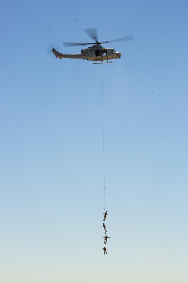 Marines conducted a Marine Air-Ground Task Force demonstration during the 2016 MCAS Miramar Air Show aboard Marine Corps Air Station Miramar, Calif., Sept. 24. The MAGTF demonstration displays the coordinated use of close-air support, armor, artillery and infantry forces.  The MCAS Miramar Air Show showcases world-class performers, military flight demonstration teams, the capabilities of the Marine Air-Ground Task Force and celebrates Miramar’s longstanding relationship with the local San Diego community. (U.S. Marine Corps photo by Pfc. Liah Kitchen/Released)