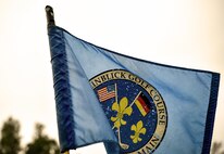 A Rheinblick Golf Course flag waves in the wind during the Army and Air Force Challenge Match golf tournament Sept. 18, 2016, at Rheinblick Golf Course, Wiesbaden, Germany.  Airmen took home the trophy for the third year in a row, with a score of 39-33. (U.S. Air Force photo by Senior Airman Nicole Keim)