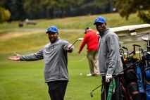 Participants plan the next hole during the Army and Air Force Challenge Match golf tournament Sept. 18, 2016, at Rheinblick Golf Course, Wiesbaden, Germany.  The annual tournament is open to service-affiliated members of the Air Force and Army. (U.S. Air Force photo by Senior Airman Nicole Keim)