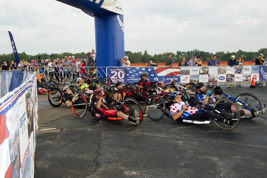 Scenes from the 2016 Air Force Marathon weekend at Wright-Patterson Air Force Base, Sept. 15-17. More than 15,000 runners, walkers and spectators from all 50 states and 17 foreign countries gathered to participate in the races 20th year. (U.S. Air Force photo / R.J. Oriez)