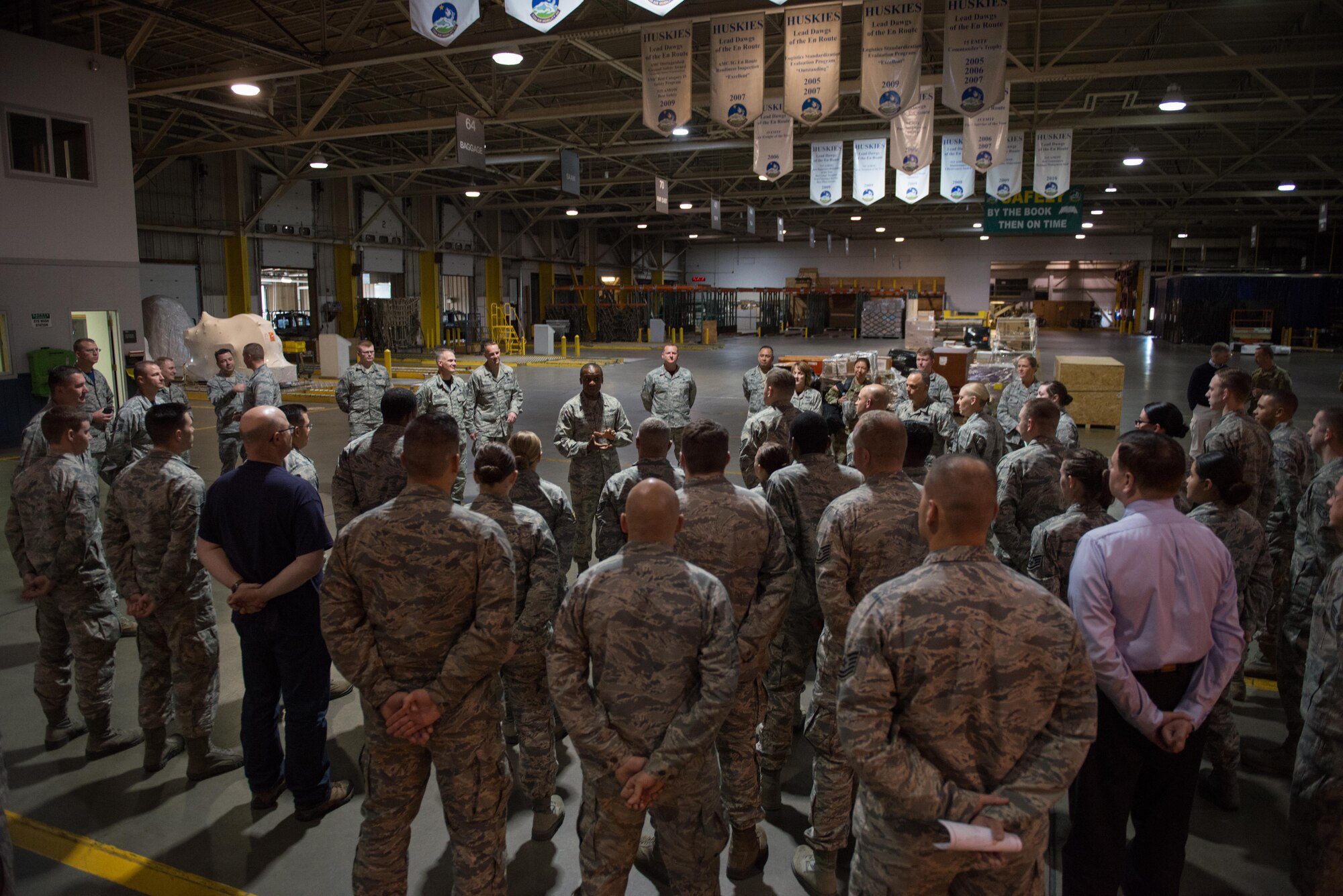 Air Force General Darren McDew, U.S. Transportation Command; commander, visits the 715th Air Mobility Command, Joint Base Elmendorf-Richardson to get a boots-on-the-ground perspective of Alaska's joint mission and meet with the Airmen and Soldiers who accomplish it, Sept. 22, 2016. USTRANSCOM is the single manager for global air, land and sea transportation for the Department of Defense.