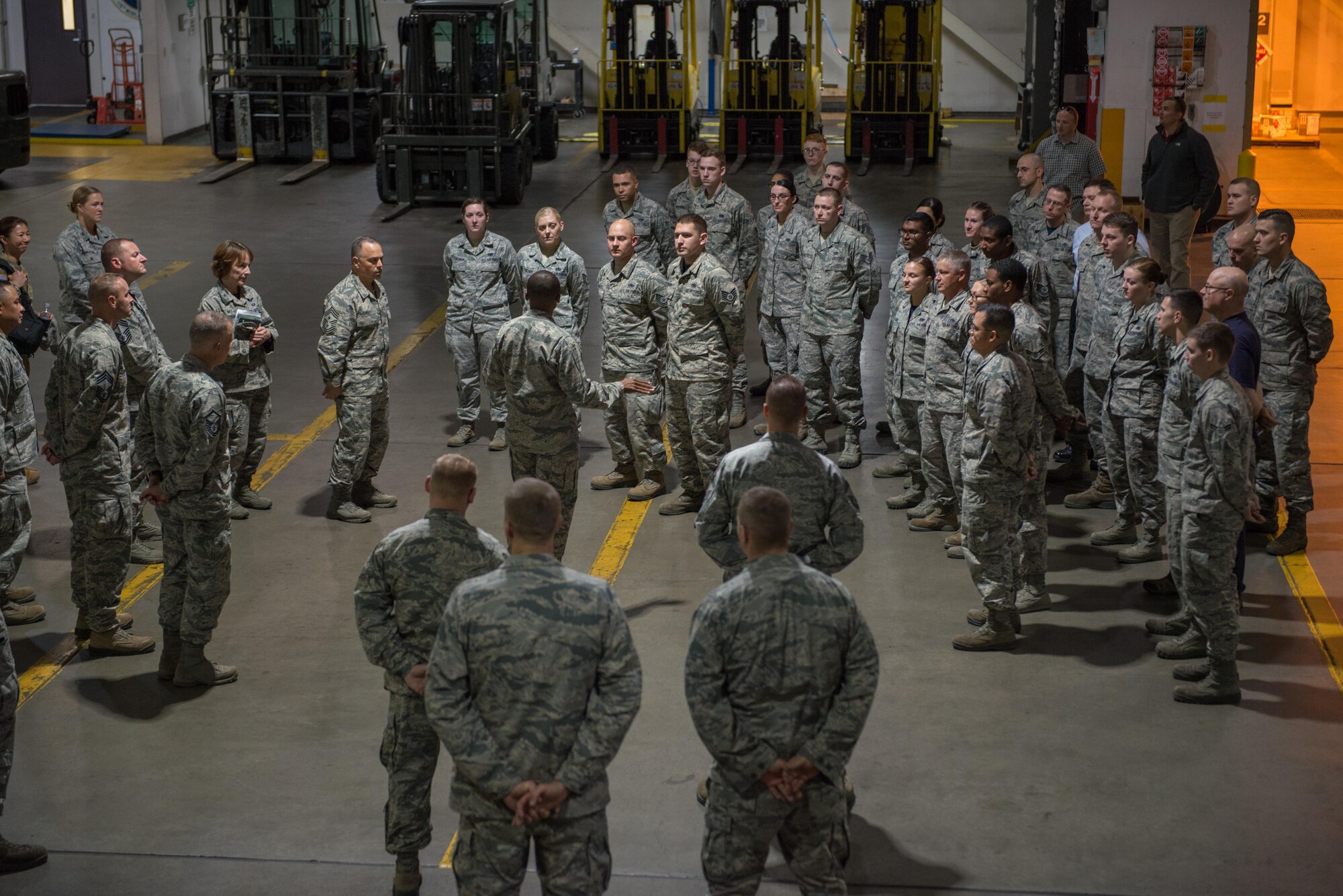 Air Force General Darren McDew, U.S. Transportation Command; commander, visits the 715th Air Mobility Command, Joint Base Elmendorf-Richardson to get a boots-on-the-ground perspective of Alaska's joint mission and meet with the Airmen and Soldiers who accomplish it, Sept. 22, 2016. USTRANSCOM is the single manager for global air, land and sea transportation for the Department of Defense.