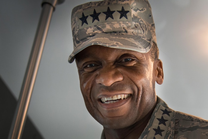 Air Force General Darren McDew, U.S. Transportation Command; commander, visits Joint Base Elmendorf-Richardson to get a boots-on-the-ground perspective of Alaska's joint mission and meet with the Airmen and Soldiers who accomplish it, Sept. 22, 2016. USTRANSCOM is the single manager for global air, land and sea transportation for the Department of Defense. 