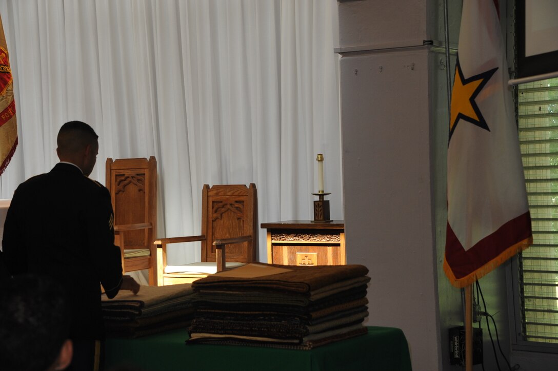 Quilts were given to the Families who lost their loved ones during Operation Enduring Freedom/Operation Iraqi Freedom, the purpose of these quilts is to bring comfort to the surviving Families at the Chapel, Fort Buchanan, Puerto Rico.