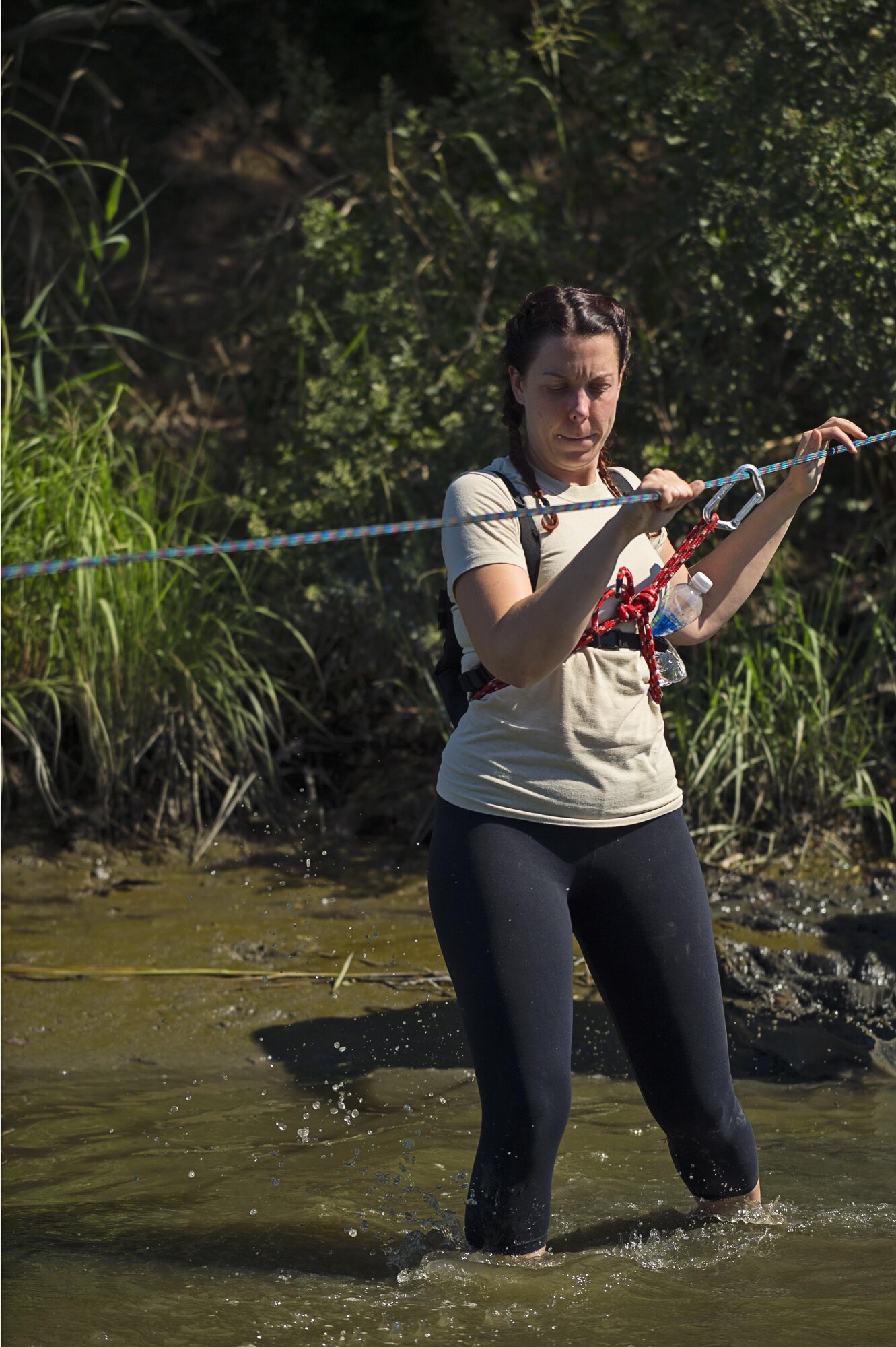 Nearly 30 Team Dover members participated in the GORUCK challenge near Dover Air Force Base, Del, on Sept. 23, 2016. Based on Special Forces training, the class was led from start to finish by a Special Forces Cadre who's job is was to test the team's limits, then push beyond them. (U.S. Air Force photo/Capt. Bernie Kale)