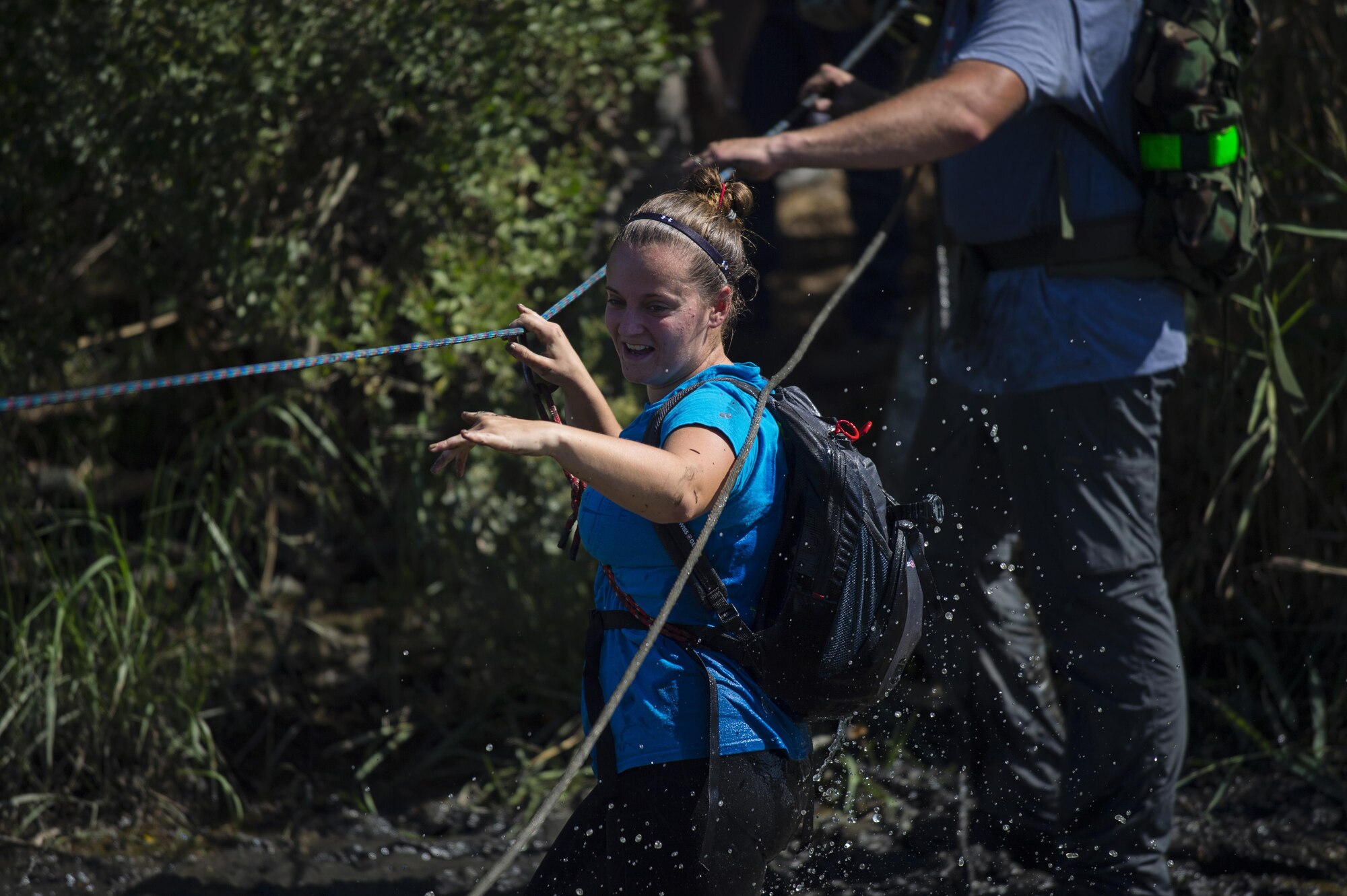 Nearly 30 Team Dover members participated in the GORUCK challenge near Dover Air Force Base, Del, on Sept. 23, 2016. Based on Special Forces training, the class was led from start to finish by a Special Forces Cadre who's job is was to test the team's limits, then push beyond them. (U.S. Air Force photo/Capt. Bernie Kale)