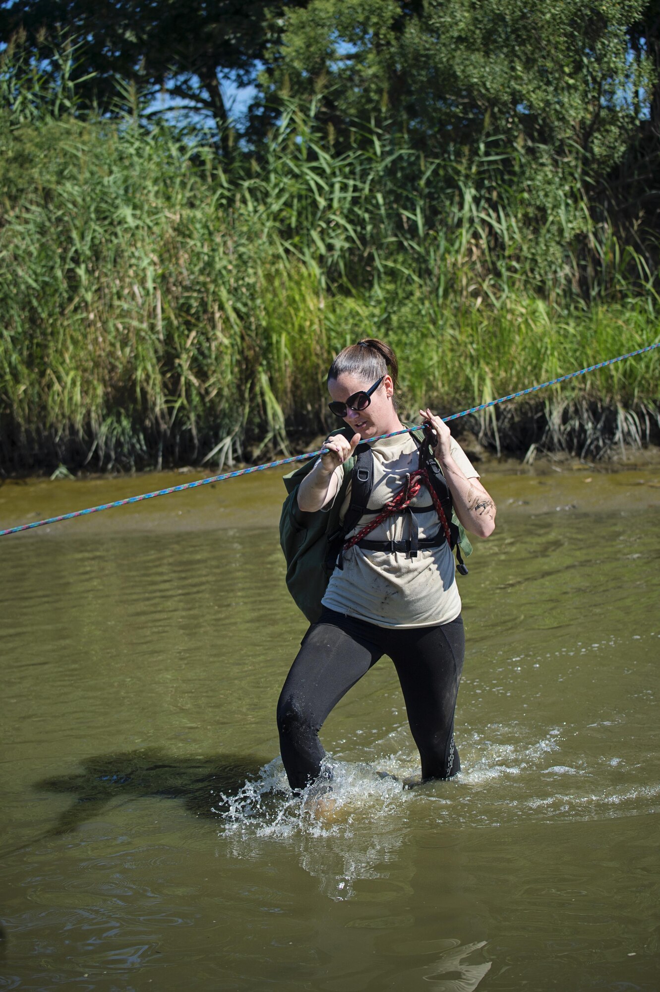 Nearly 30 Team Dover members participated in the GORUCK challenge near Dover Air Force Base, Del, on Sept. 23, 2016. Based on Special Forces training, the class was led from start to finish by a Special Forces Cadre who's job is was to test the team's limits, then push beyond them. (U.S. Air Force photo/Capt. Bernie Kale)