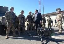 U.S. Secretary of Defense Ashton Carter speaks with Airmen at M-01 Missile Alert Facility, N.D., Sept. 26, 2016. Carter spoke with Airmen from the 5th BW and 91st MW and toured several facilities, to include a missile alert facility and a B-52H Stratofortress static display. To conclude his visit, Carter hosted a question and answer session with base personnel and recognized top performing Airmen. (U.S. Air Force photo/Airman 1st Class Jessica Weissman)