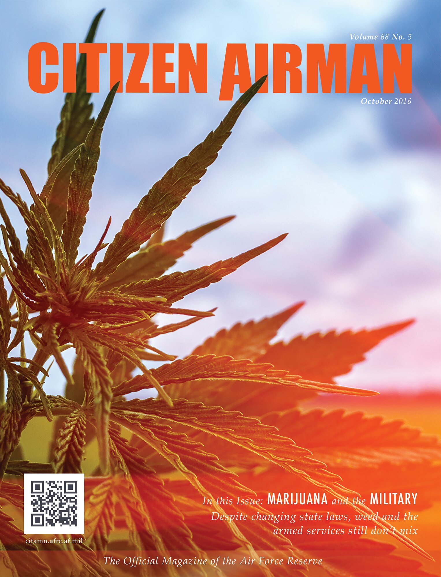 The October issue of Citizen Airman magazine is available at http://www.citamn.afrc.af.mil/. The cover story reminds Reservists that even though state laws regarding marijuana use are changing, weed and the armed forces still don't mix.