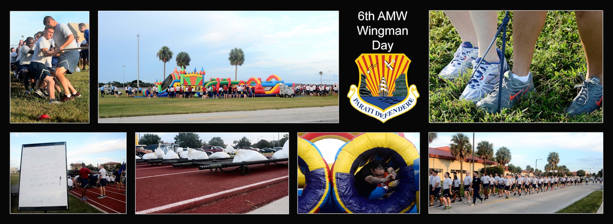 Members from the 6th Air Mobility Wing participate in Wingman Day at MacDill Air Force Base, Fla., Sept. 26, 2016. Wingman Day focused on the four pillars of Comprehensive Airman Fitness, which includes physical, mental, spiritual, and social pillars of health. (U.S. Air Force photo by Senior Airman Tori Schultz)