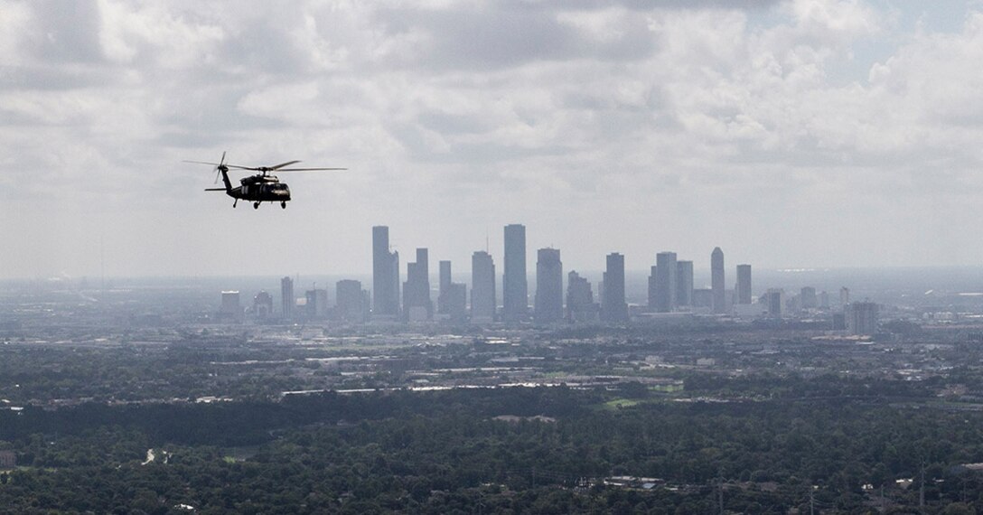 The U.S. Army Corps of Engineers, Southwestern Division hosted a hurricane training event in Galveston, Texas that brought multiple federal, state and local government organizations together to prepare for the next disaster and to rehearse how the unified response would play out. The two-day exercise started with a UH-60 Black Hawk helicopter staff and media aerial tour. The tour was set up to show exercise participants the path of Hurricane Ike, Corps protection structures, flood risk reduction reservoirs, temporary housing and debris staging areas, key terrain, critical facilities, and also to get an idea of how the island and inland areas have recovered since the storm.