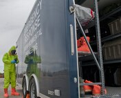 Senior Airman Isaac Darko, a bioenvironmental engineering technician with the 5th Medical Group, checks a Dräger machine at Minot Air Force Base, N.D., Sept. 22, 2016. The Dräger machine is a vapor detector that is used for checking chemicals in the air. (U.S. Air Force photo/Airman 1st Class Jonathan McElderry)